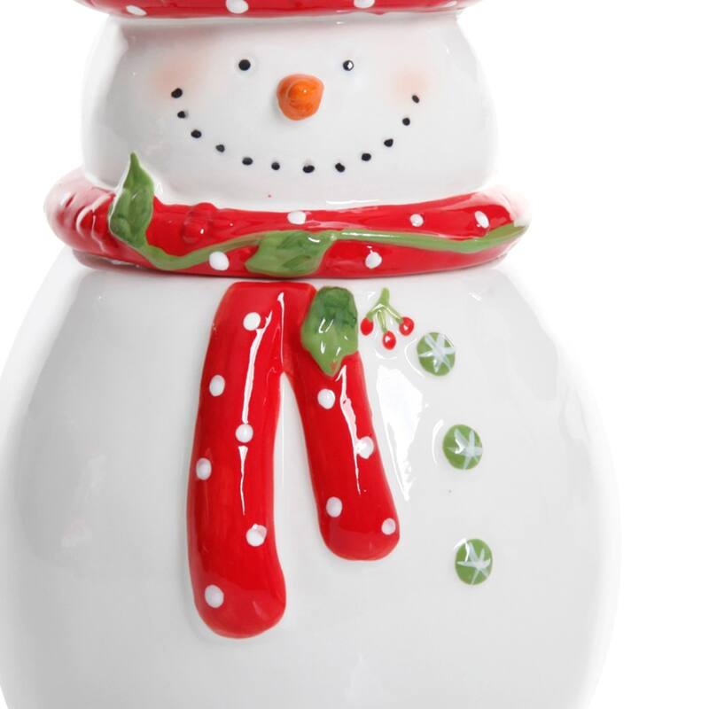 Jolly Plenitude Hand PaintedSnowman Cookie Jar