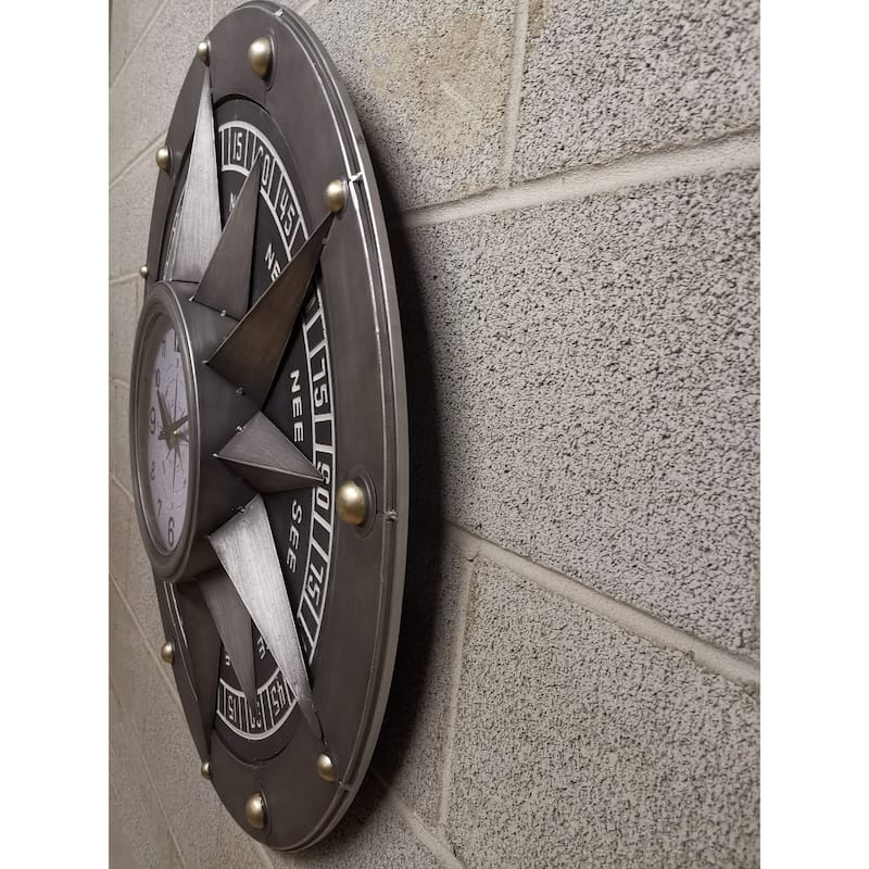Compass Metal Wall Clock - 31*31*3