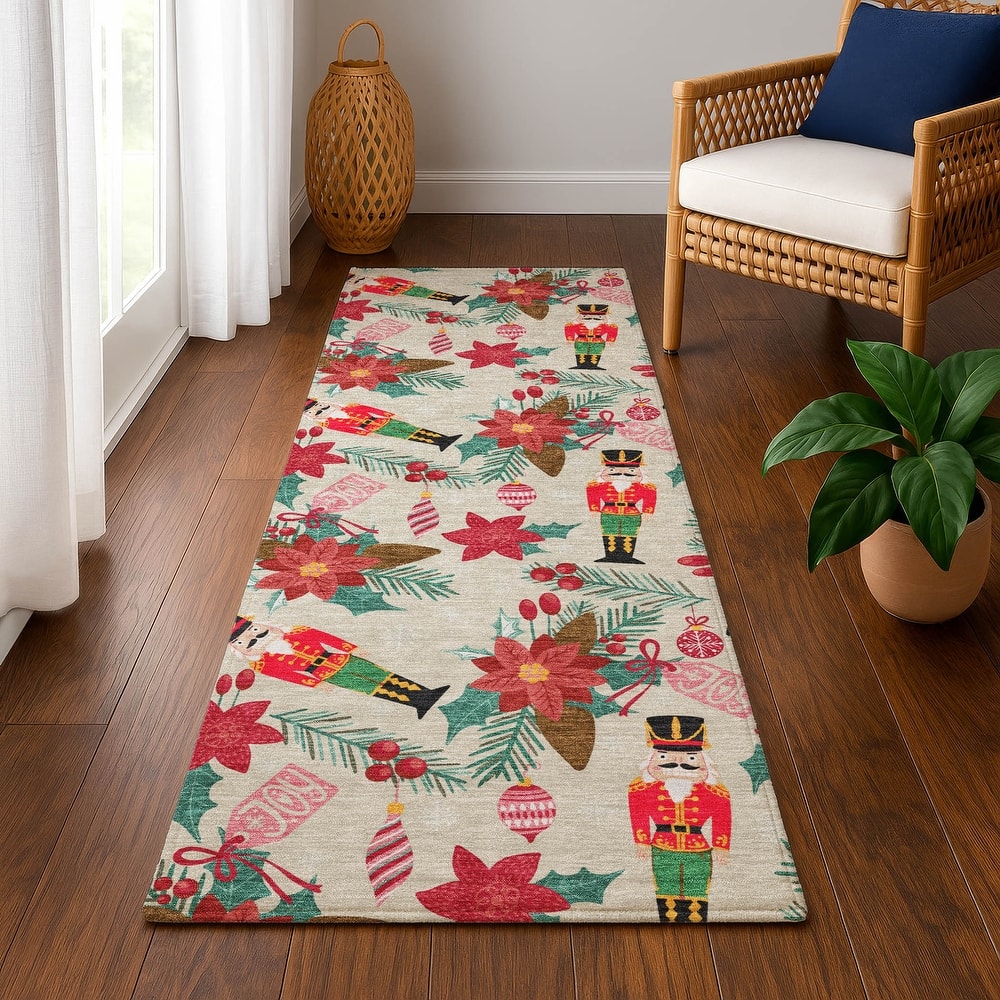 Premium Washable Super Soft Holiday Nutcracker Mayfield Rug