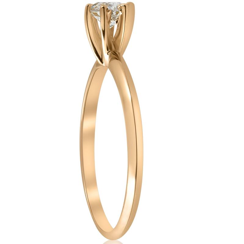 Yellow Gold 1/2ct Round Solitaire Diamond Engagement Ring