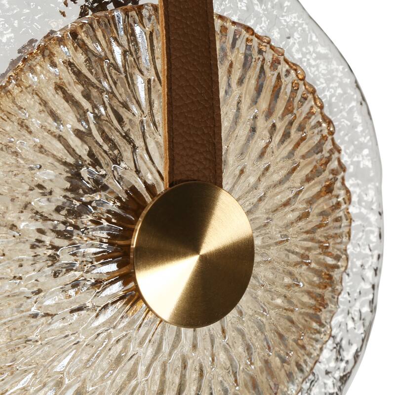 Modern Gold LED 2-Light Chandelier Art Disc Design Pendant Lights for Kitchen Island Foyer
