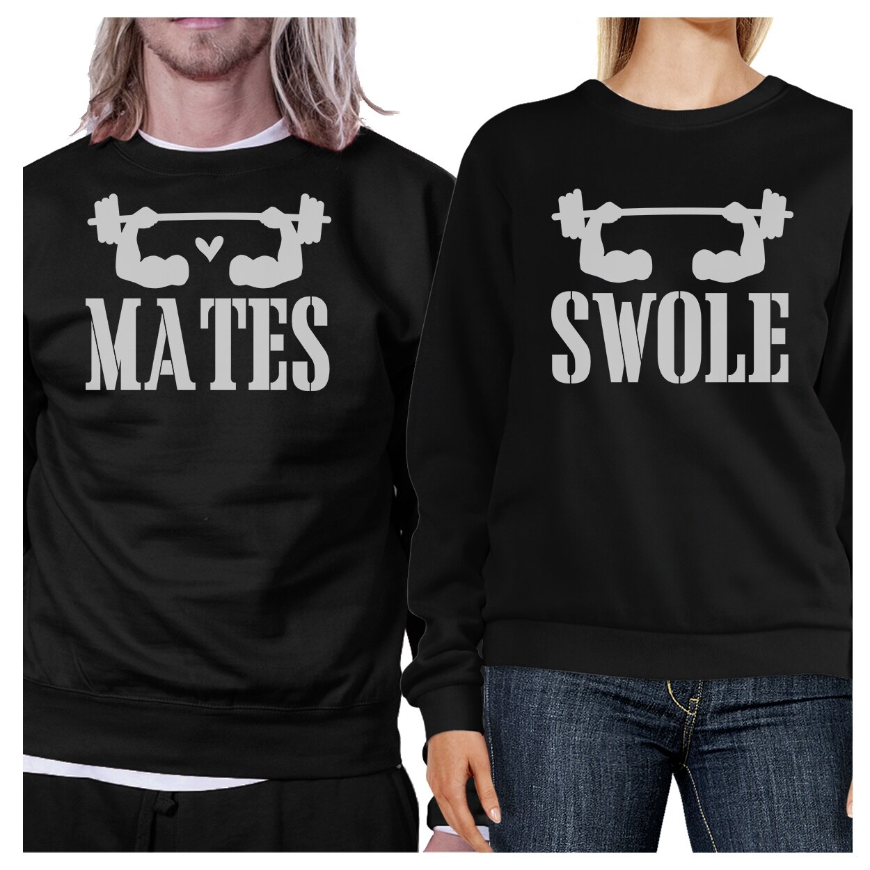 Shop Swole Mates Couples Sweatshirts Gift For Him Matching Black