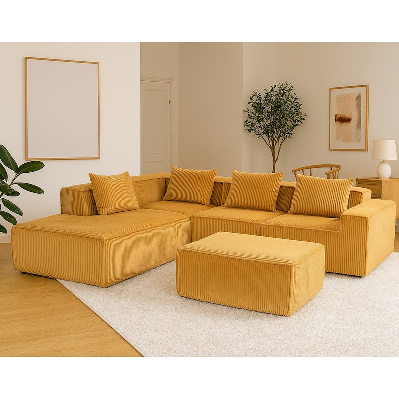 Multi Person Modular Compression Sofa That Can Be Freely Combined - Orange