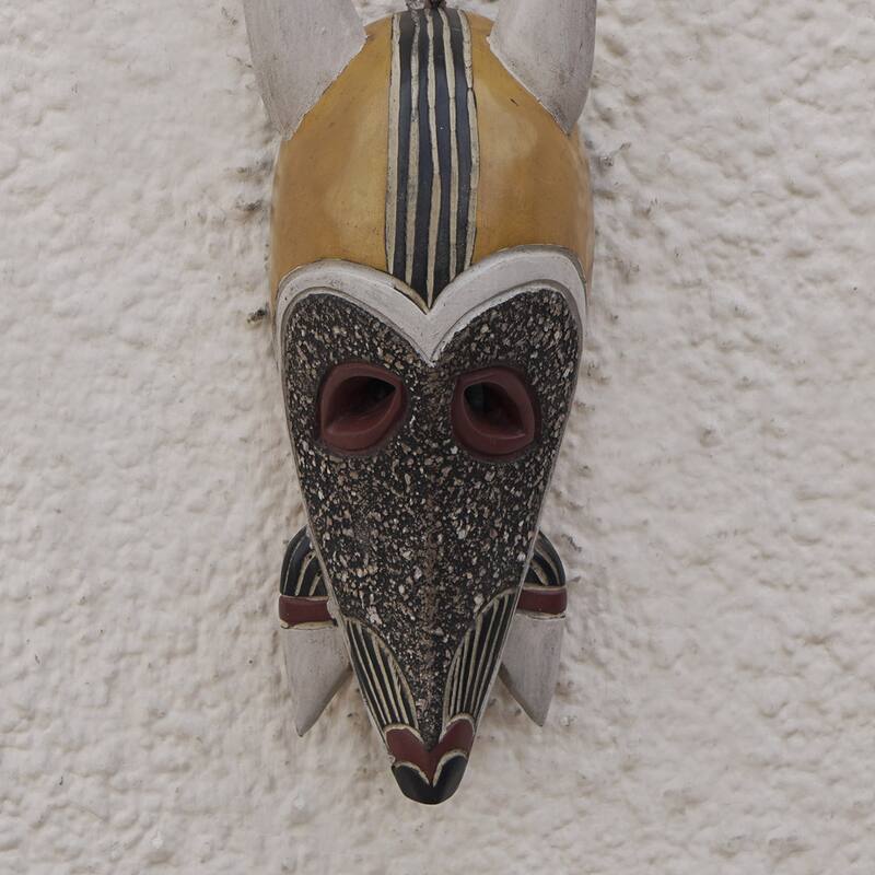 Novica Handmade Traditional Antelope African Wood Mask