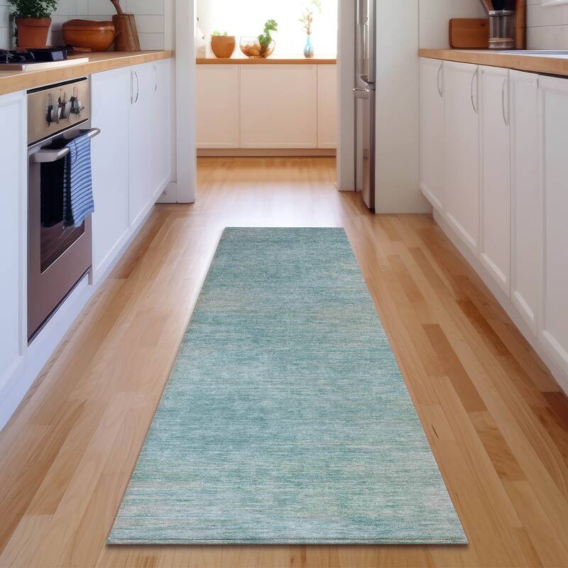 Premium Washable Super Soft Solid Ombre Mayfield Rug - Aqua - 2' 3" x 7' 6"