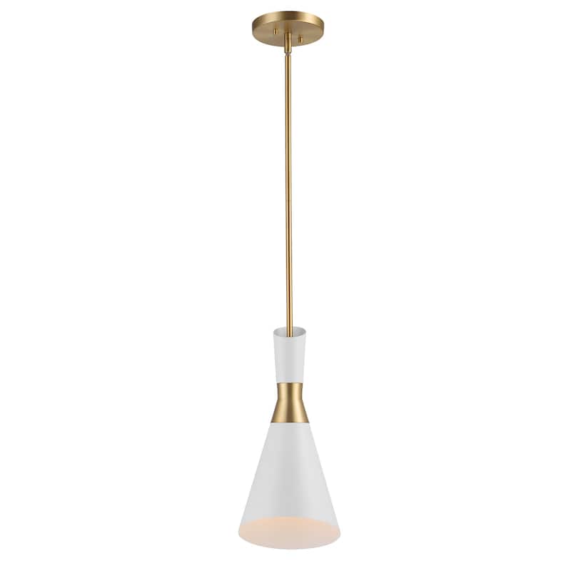 Antique Brass Cone Shaped Hanging Pendant Ceiling Light Fixture - 18.5"