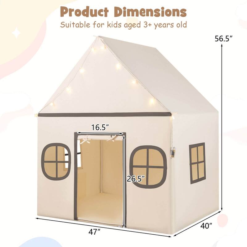 Honeyjoy Kids Play Tent with Padded Mat, Star Lights, Side Storage - See Details