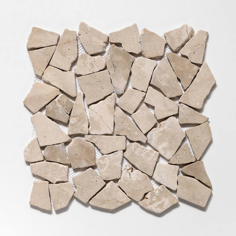 Fit Mosaic 11 in. x 11 in. Marble Mesh-Mounted Mosaic Wall and Floor Tile