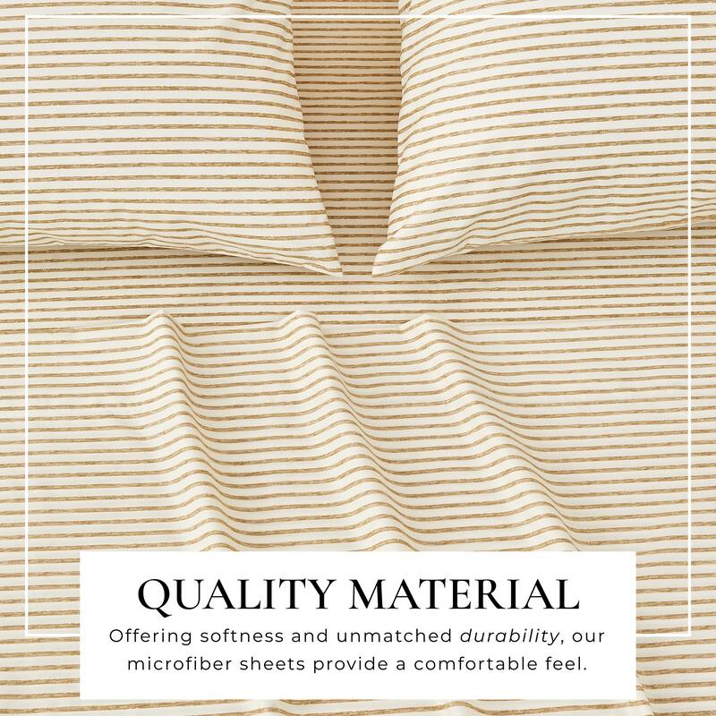 Linery & Co. Ultra-Soft Striped Brushed Microfiber Sheet Set