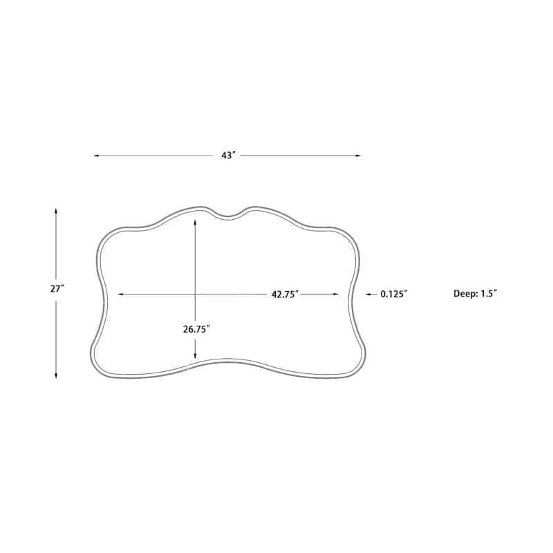 Livabliss Manta Modern Accent Mirror - 27"H x 43"W x 2"D