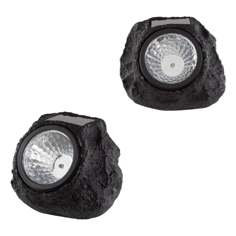 Pure Garden Solar LED Rock Landscaping Lights (Set of 8) - 4 in. x 4.5 in. x 4.5 in.
