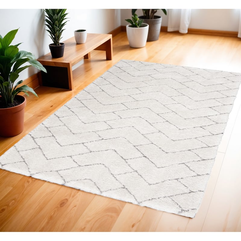 Fitel Power Loomed Modern Stain Resistant Soft Area Rug By HomeRoots - 72' X '48' X '1.58 - 72' X '48' X '1.58 - Gray - Rectangle