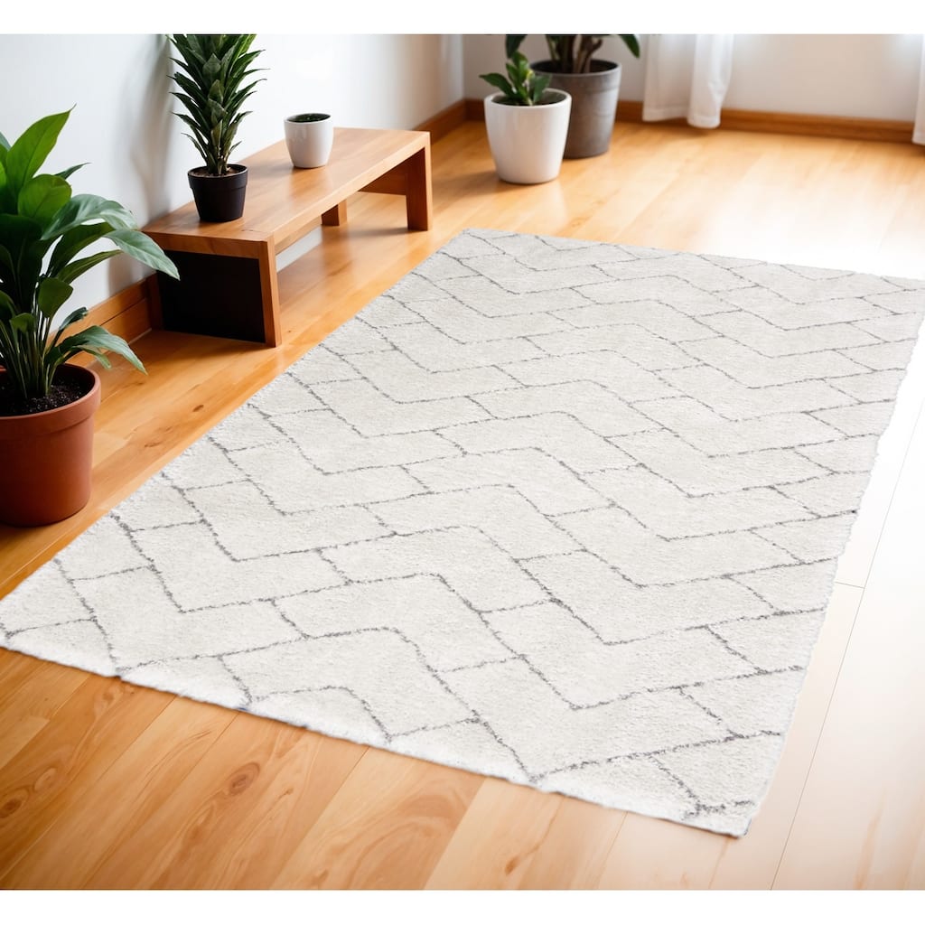 Fitel Power Loomed Modern Stain Resistant Soft Area Rug By HomeRoots - 72' X '48' X '1.58