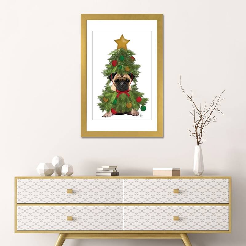 iCanvas "Pug, Christmas Tree Costume" by Fab Funky