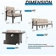 preview thumbnail 97 of 144, Aluminum Patio Outdoor Sectional Sofa Set with Fire Pit, Swivel Rocking Chairs and Ottomans