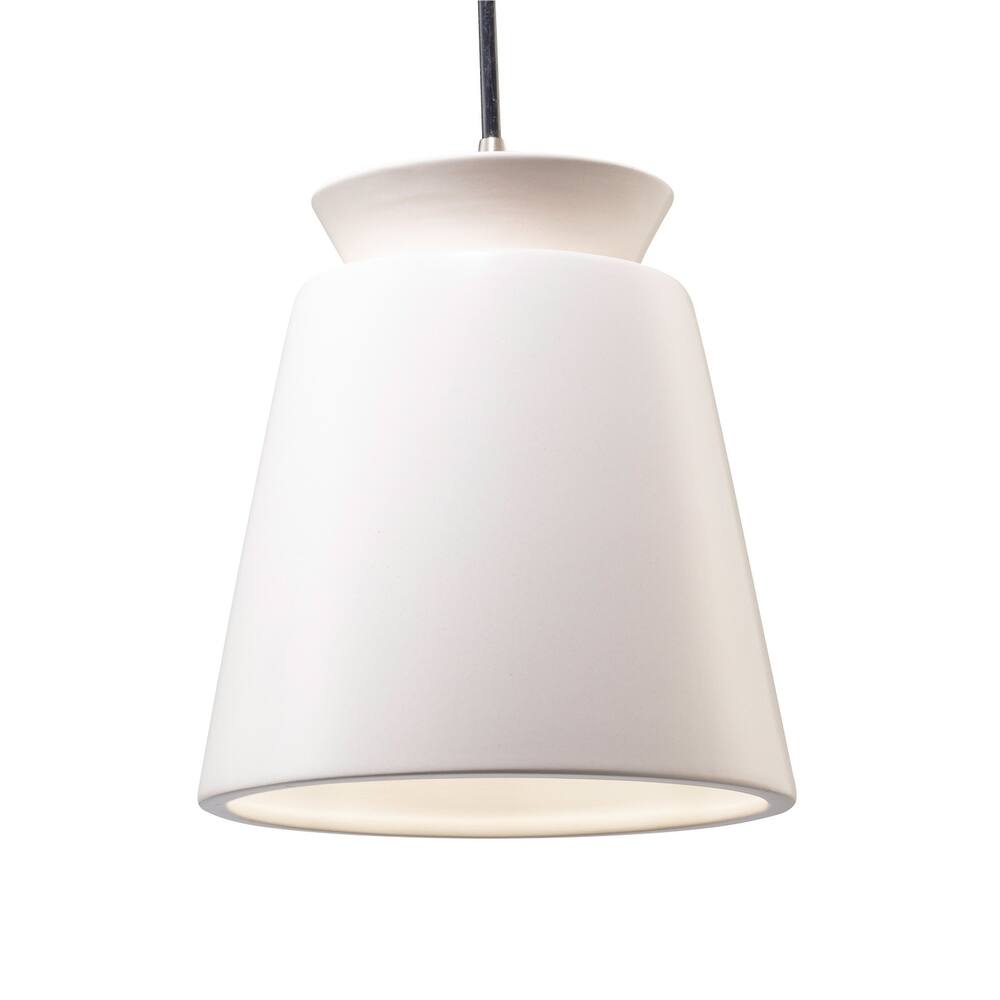 Justice Design Group Radiance Brushed Nickel Trapezoid Small Ceramic Pendant