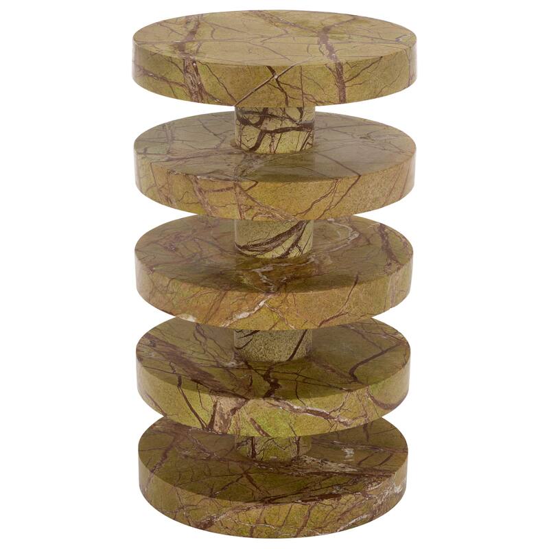SAFAVIEH Couture Danny Round Marble Accent Table, Fully Assembled - 14"W x 14"D x 24"H