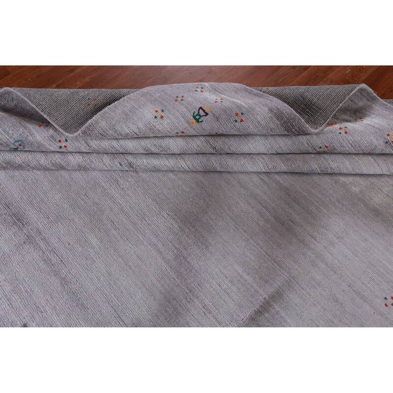 Hand Knotted Oriental 100% Wool Carpet Tribal Tribal Purples Gabbeh Area Rug - 12' 4'' X 9' 2''