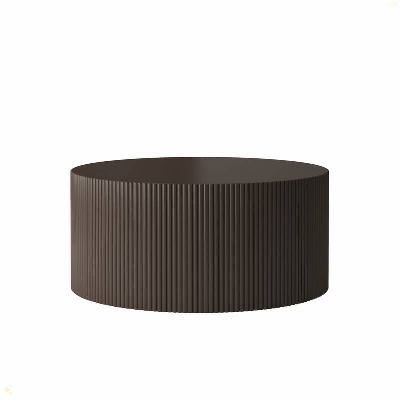 35.83" Stylish and Minimalist Modern Wave Stripe Round Coffee Table
