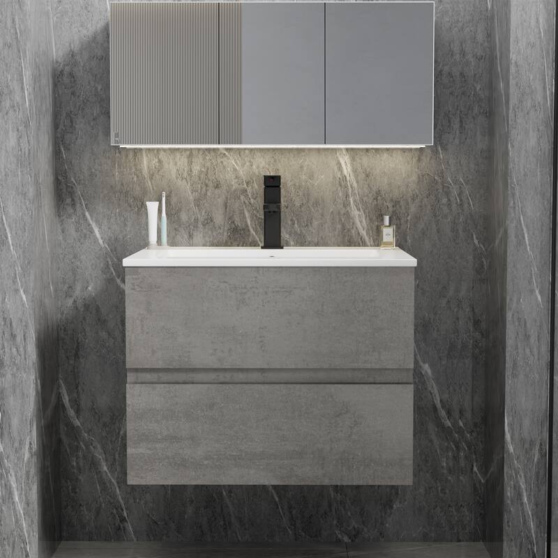 Wall Mounted Bathroom Vanity Sink Combo Cabinet Vanity Set - 24 in