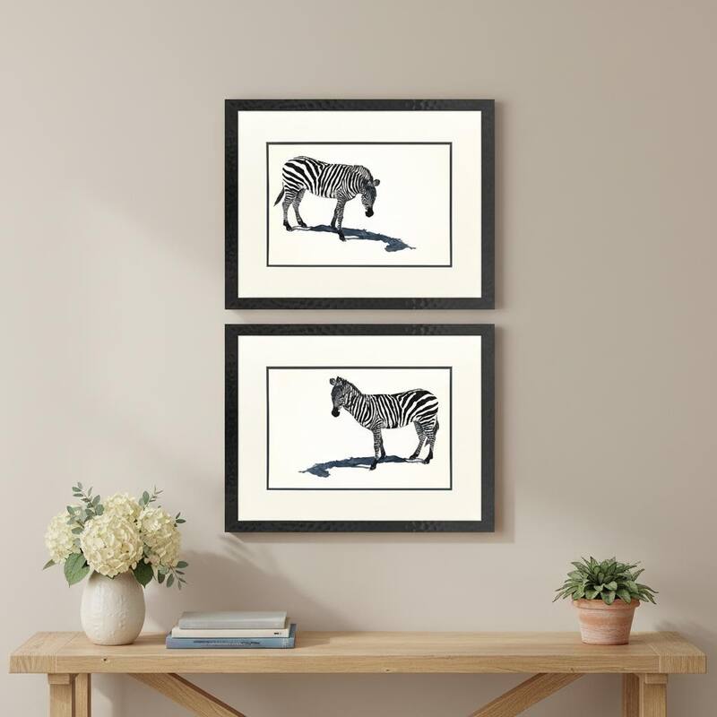 HomeRoots Set Of Two Stand By Me Black Framed Wall Art - 26.00 in. x 20.00 in.  x 1.00 in.
