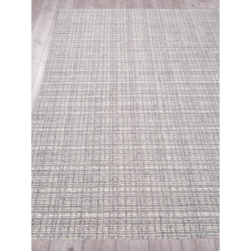 Exquisite Rugs Alpine Handmade Handloomed New Zealand Wool Gray/Ivory Area Rug