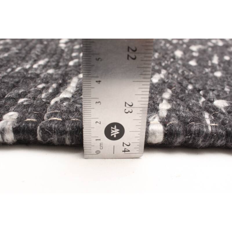 ECARPETGALLERY Braid weave Sienna Black Wool Rug - 5'2 x 7'6