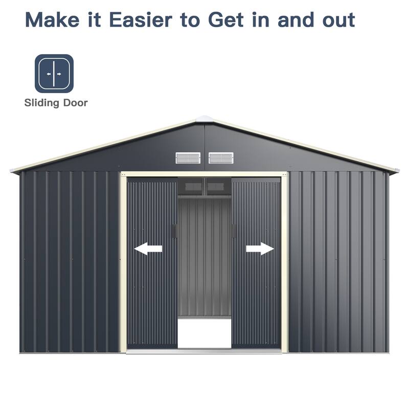 Gymax Outdoor Tool Storage Shed Large Utility Storage House w/ Sliding