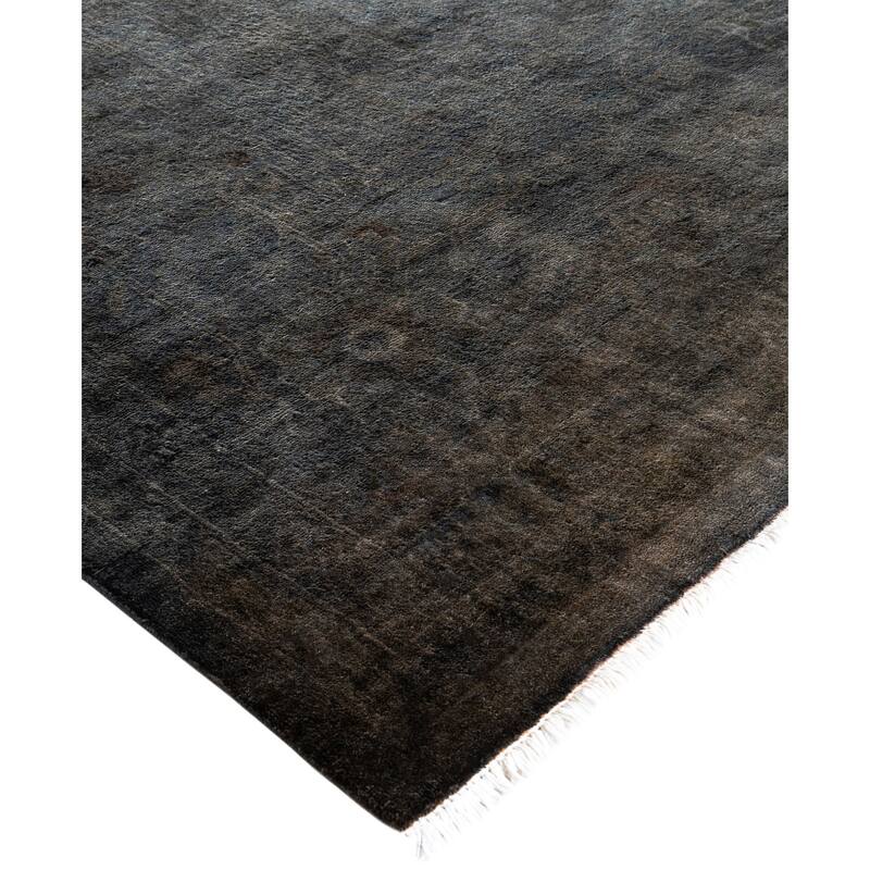 Overdyed One-of-a-Kind Hand-Knotted Area Rug - Gray - 10' 1" x 14' 0"