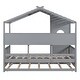 preview thumbnail 8 of 16, Modern Design Twin Size House Bed with Wooden Trundle-Gray