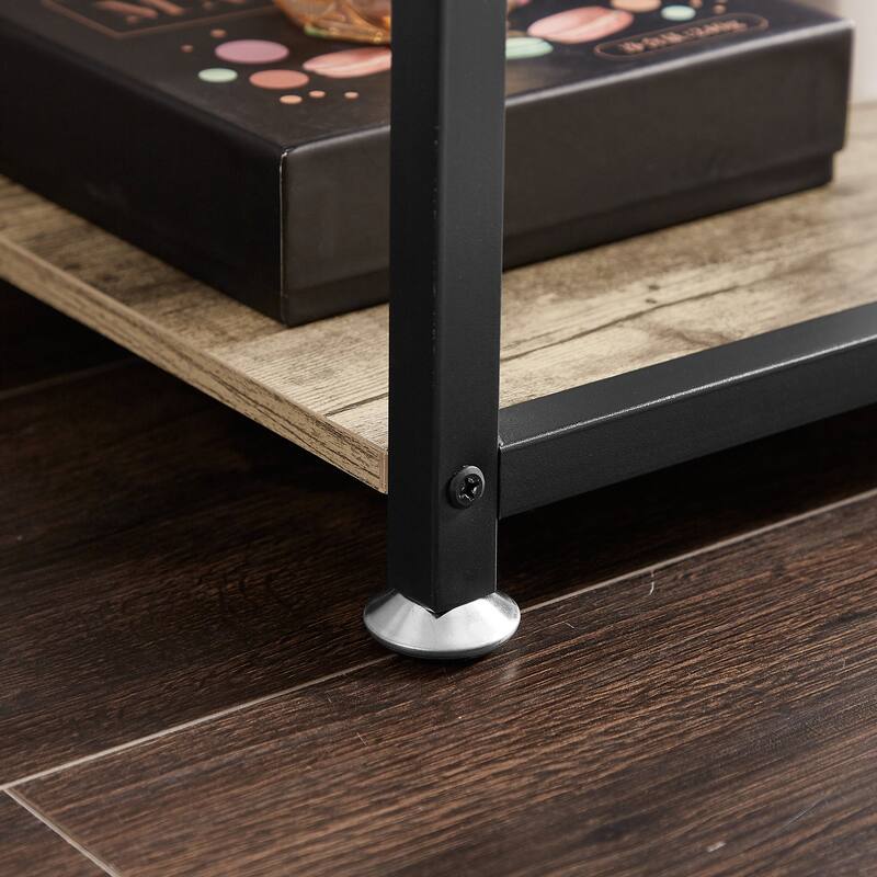 VECELO 3-Tier Open Shelf End Table Narrow Space-Saving Design End Table with USB Charging Station Side Table for Living Room