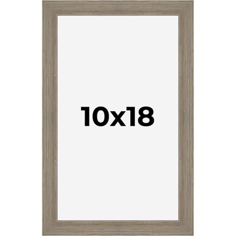 10x18 Grey Rustic Wide Barnwood Picture Frame - UV Acrylic, Foam Board Backing, Hanging Hardware