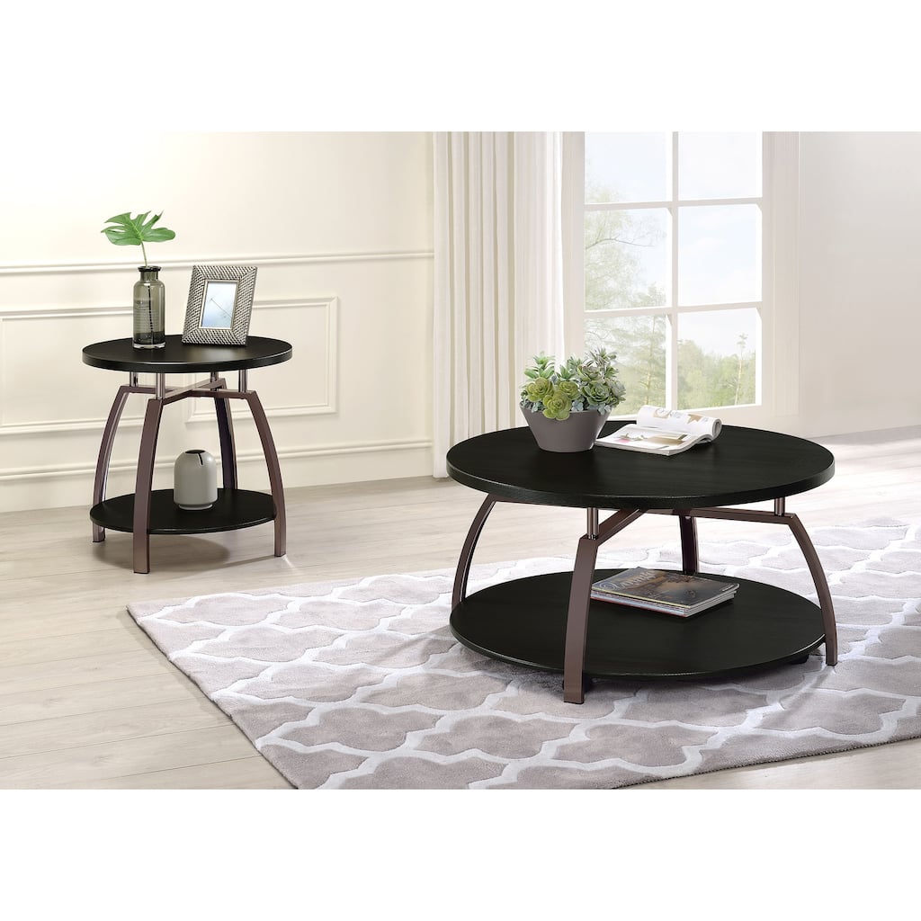 Starrett Dark Charcoal 2-piece Round Coffee Table Set