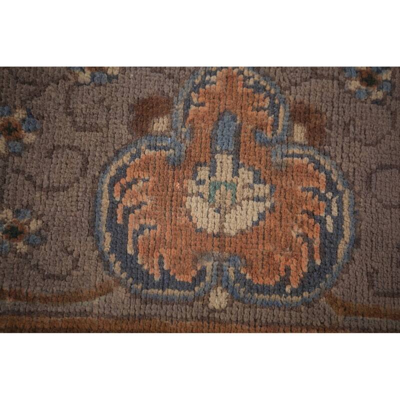 Gray Tabriz Persian Vintage Area Rug Handmade Wool Carpet - 9'6" x 12'9"