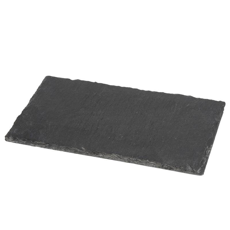 Creative Home Genuine Slate Rectangular Food, Cheese, Dessert Serving Board, Small, 5.5" L x 12" W - Black - 1 Piece