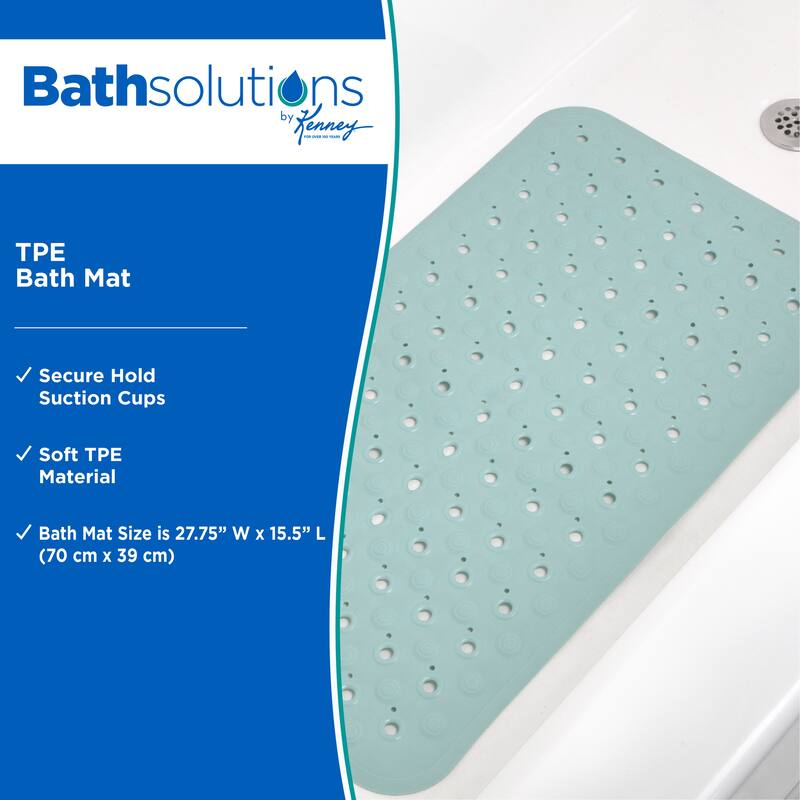 Kenney TPE Bath Shower, and Tub Mat, 15.5" W x 27.75" L