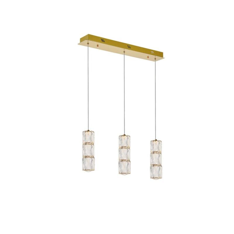 Silver Orchid Dove Gold 3-Light LED Pendant - 4.7"W X 9.2"H