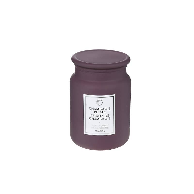 19 Oz Luxe Scented Candle With Glass Lid (Champagne Petals) - Set of 2