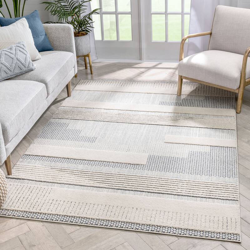 Well Woven Harlow Briar Contemporary Geometric Abstract Area Rug