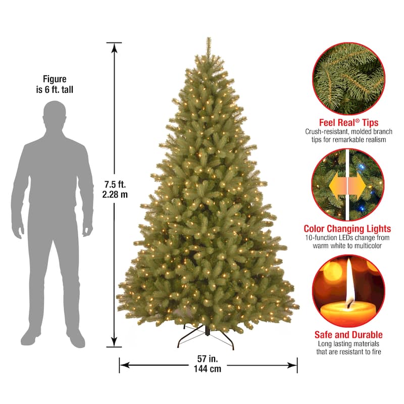 National Tree Company 7.5-foot Lakewood Spruce Tree with Dual Color LED Lights