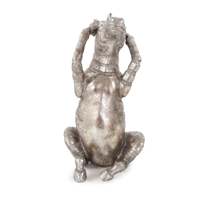 Allan Andrews See No Evil, Speak No Evil, Hear No Evil Silver Zebra Sculpture - 9"H