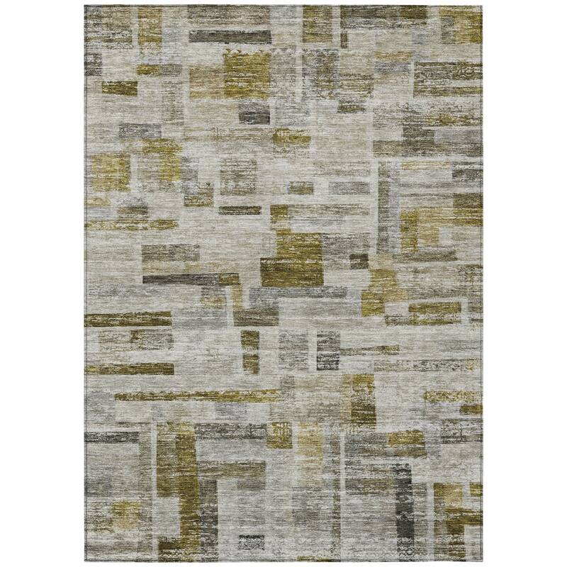 HomeRoots Striped Transitional Rectangle Outdoor Rug