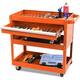 3-Tier Rolling Tool Cart with Drawer Steel Utility Storage Tool Box