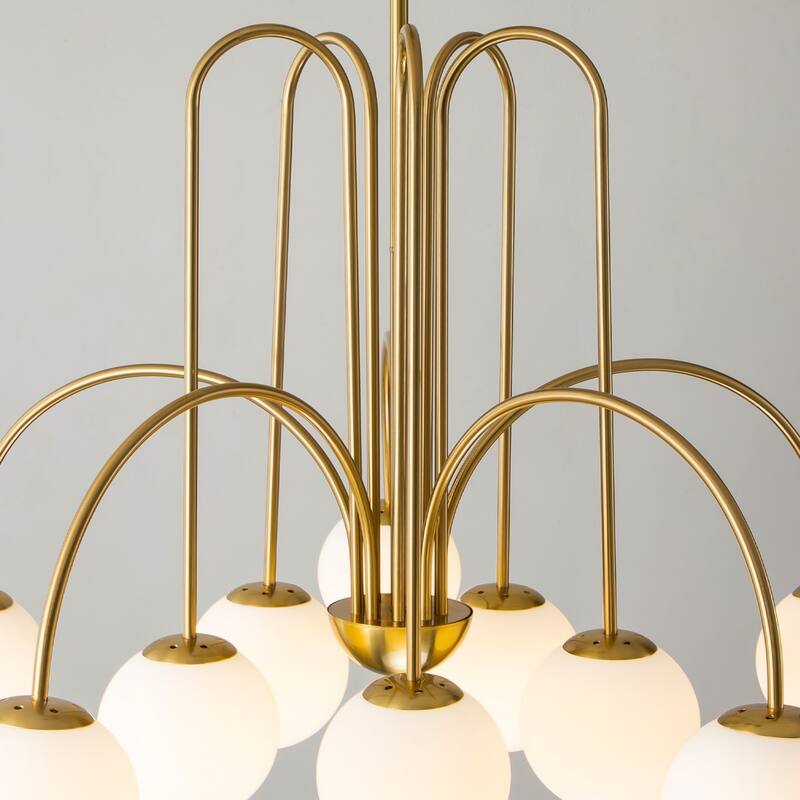 6/ 10-Light Modern Glam Sputnik Cluster Frosted Glass Globe Bubble Chandelier for Dining Room over Table