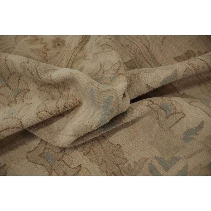 Hand Knotted Oriental 100% Wool Carpet Traditional All-Over Beige & Ivories Ziegler Area Rug - 8' 3'' X 7' 9''