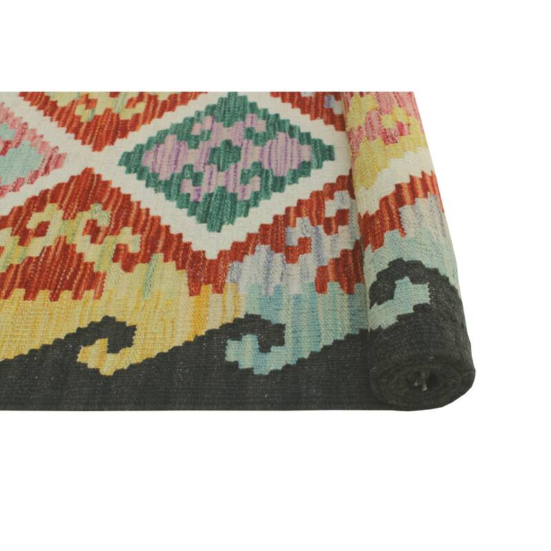 Flatweave Alvord Red/Charcoal Rug - 2'7" x 4'2"