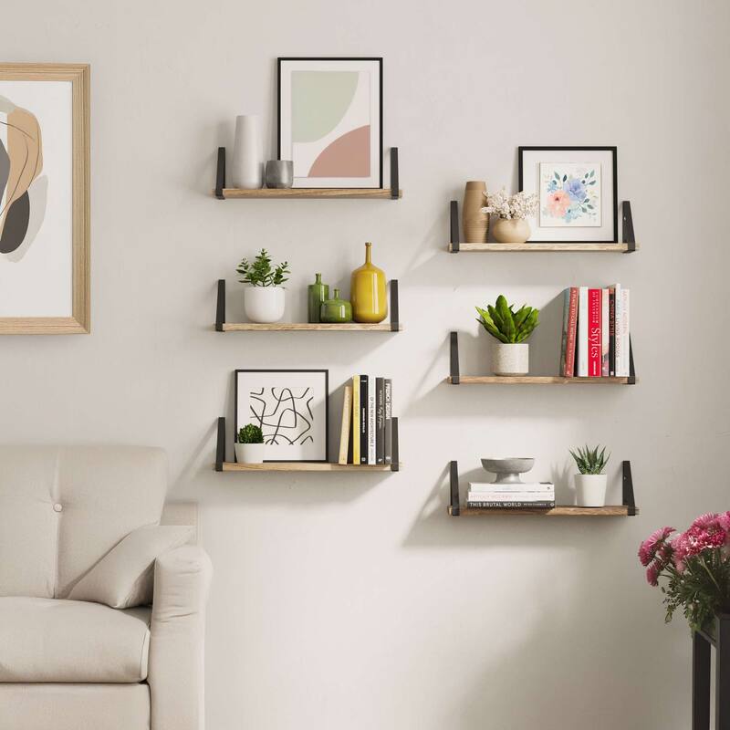Wallniture Ponza 17"x4.5" Wood Shelves for Farmhouse Decor, Wall Bookshelves, Decorative Shelf, Custom Finish and Piece Options