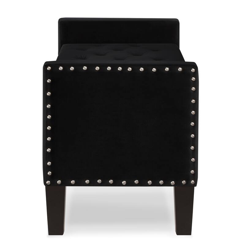 Upholstered Tufted Storage Rectangular Bench
