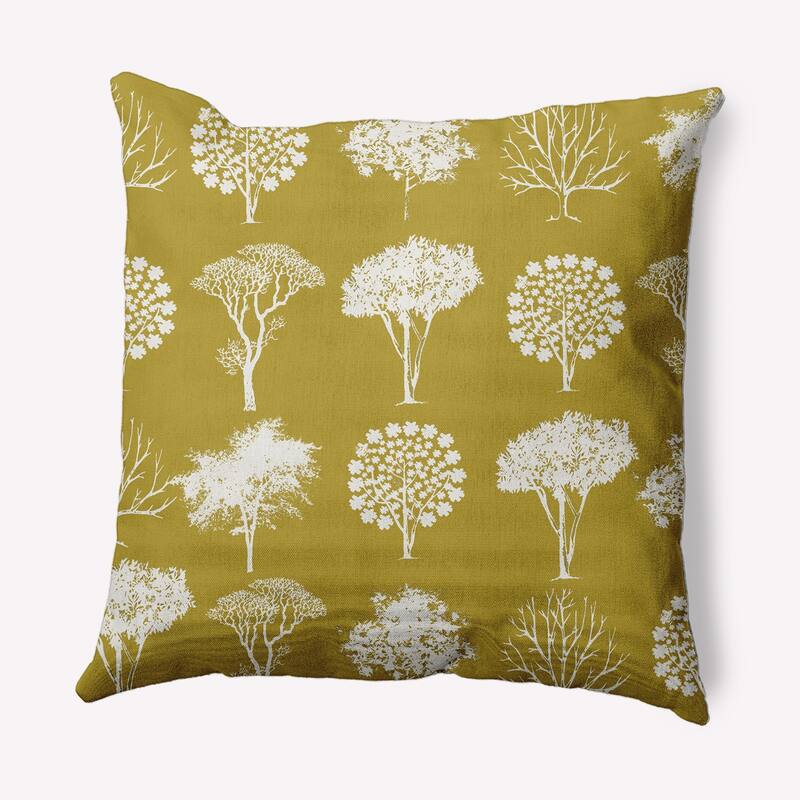 Field of Trees Decorative Throw Pillow - 18" x 18" - Muted Gold