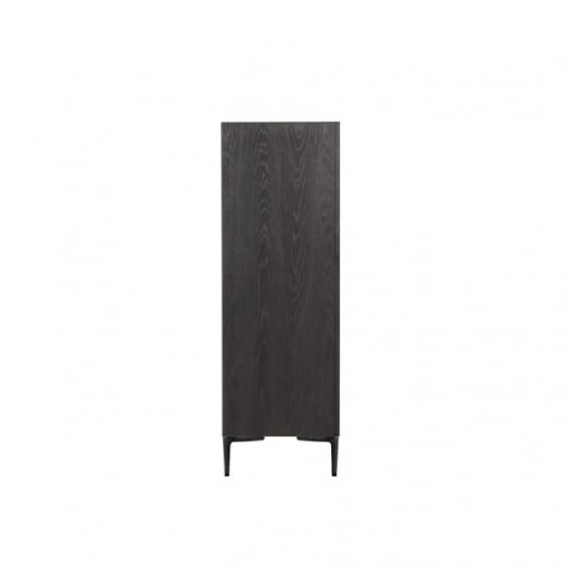Kaira Tall Dresser Chest, 5 Drawers, Textured Metal, Espresso Brown